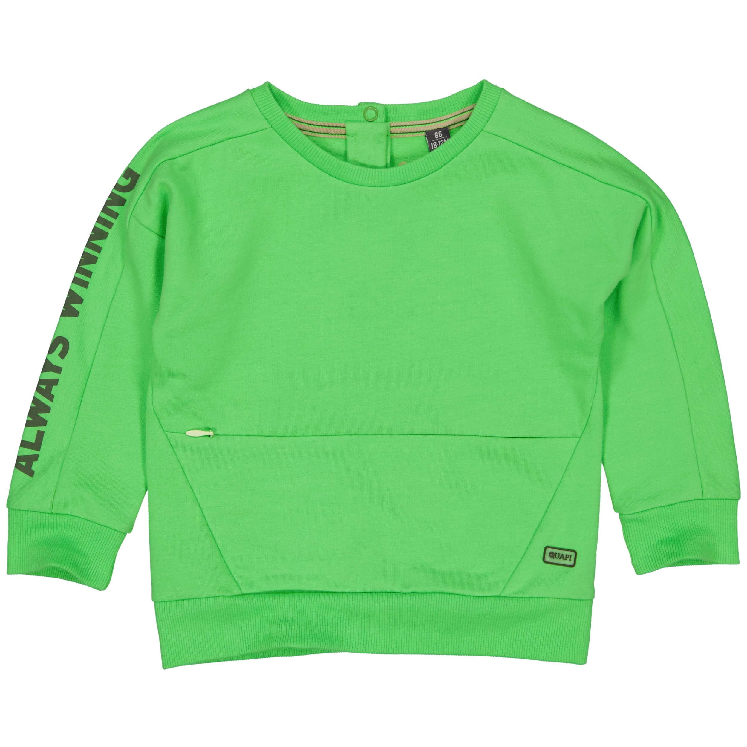 Jongens Sweater SENNOW221 van Quapi in de kleur Green Apple in maat 86.