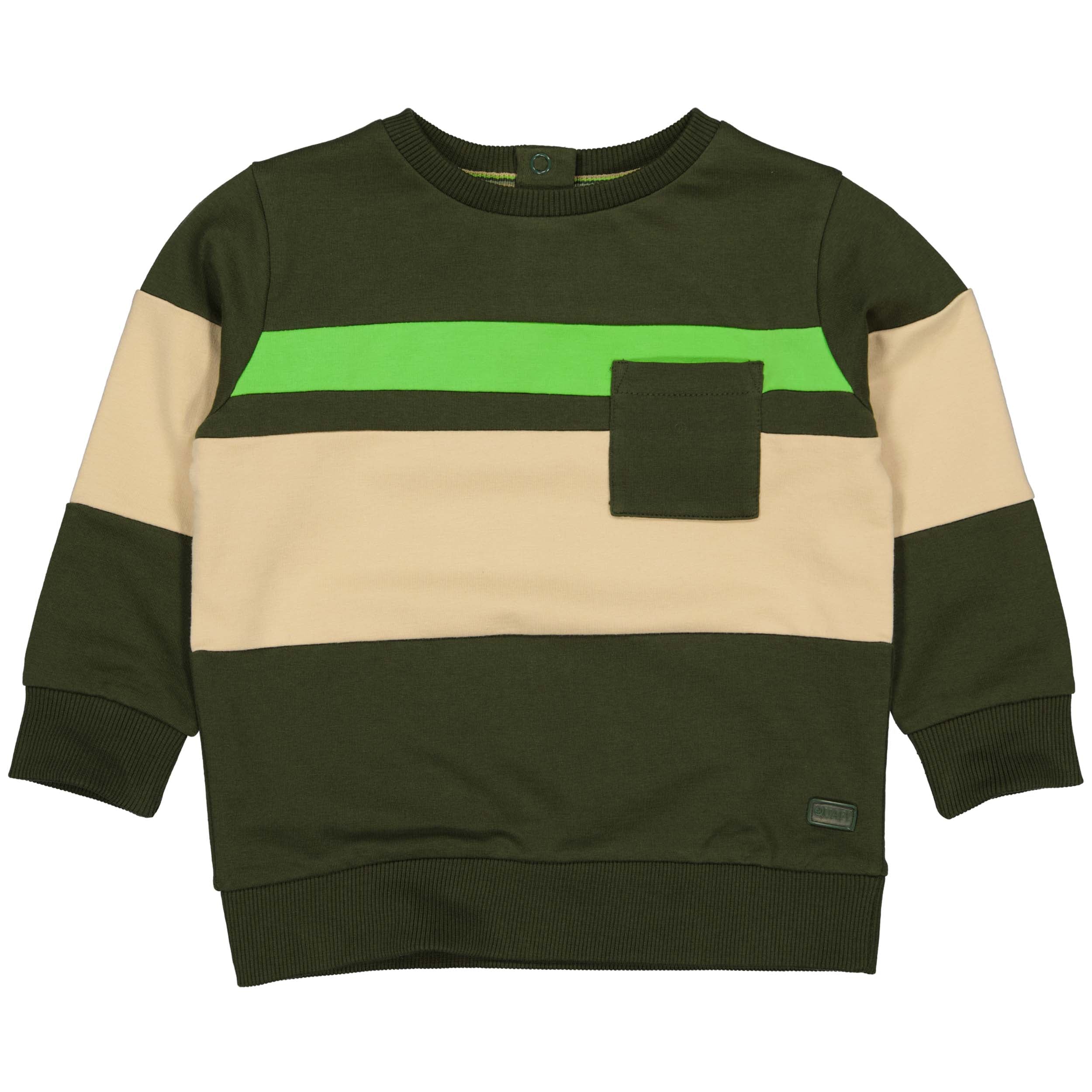 Jongens Sweater SEPPW221 van Quapi in de kleur Green Wood in maat 86.
