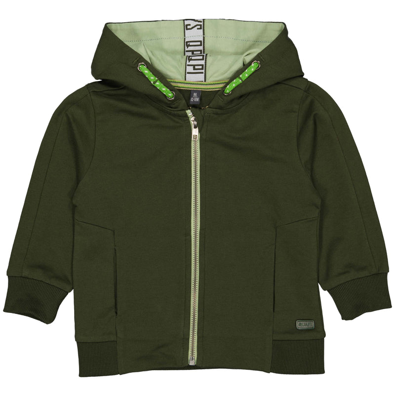 Jongens Cardigan SILASW221 van Quapi in de kleur Green Wood in maat 86.