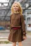Meisjes Dress RANAW221 van Quapi in de kleur AOP Brown Fudge Dot in maat 98-104.
