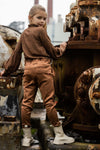 Meisjes Pants ROANNAW221 van Quapi in de kleur Brown Fudge in maat 98-104.
