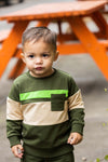 Jongens Sweater SEPPW221 van Quapi in de kleur Green Wood in maat 86.