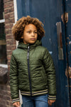 Meisjes Jacket RICKW220 van Quapi in de kleur AOP Green Wood Grunge in maat 98-104.