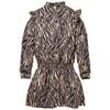 Meisjes Dress RAMONA W211 van LEVV in de kleur AOP Sand Zebra in maat 176.