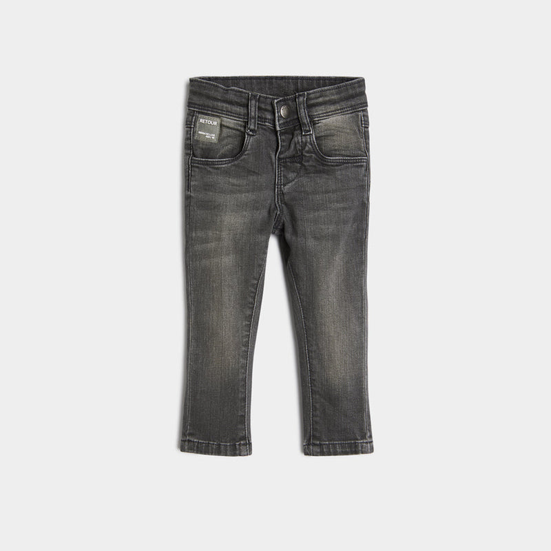 Jongens Jeans Jip light grey denim van Retour in de kleur light grey denim in maat 104.