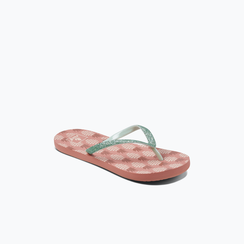 meisjes KIDS STARGAZER PRINTS PINEAPPLE van Reef in de kleur Coral in maat 35, 36.