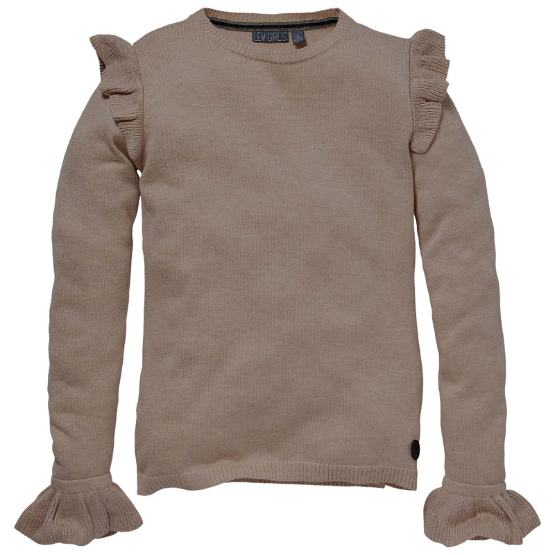 Meisjes Longsleeve RIHANNA W211 van LEVV in de kleur Sand in maat 176.