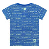 Jongens T-shirt stripe + text Fedde van RETOUR in de kleur mid blue in maat 86.