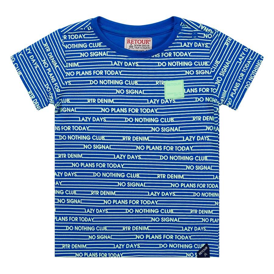 RETOUR T-shirt stripe + text Fedde