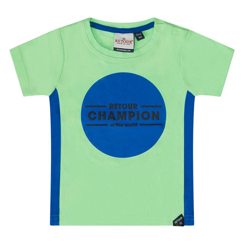 Jongens T-shirt Champion Guus van RETOUR in de kleur bright  mint in maat 86.
