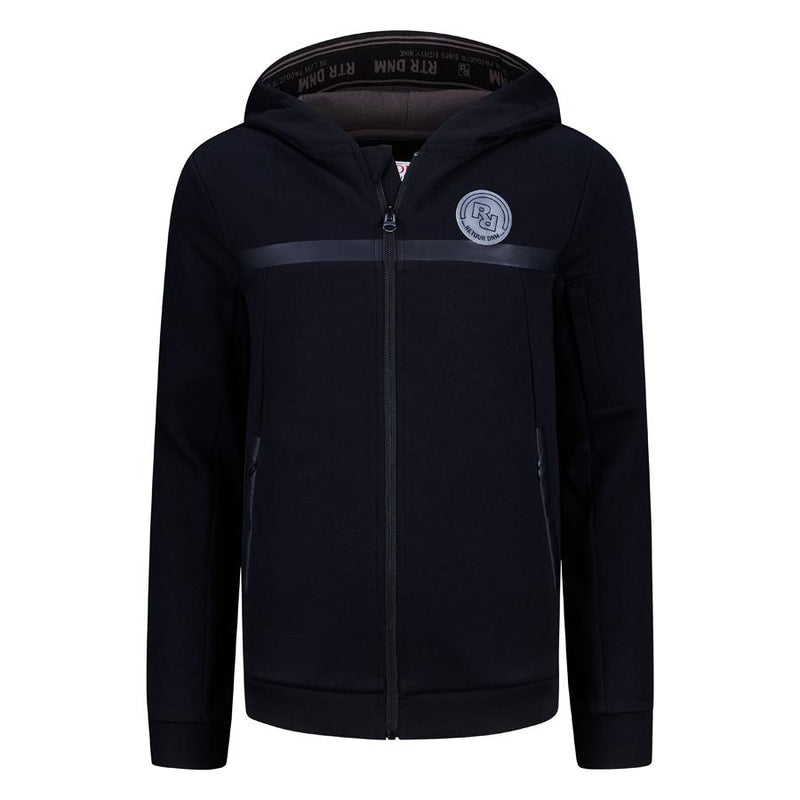 Jongens Hooded sweat zip Otis van RETOUR in de kleur black in maat 170/176.