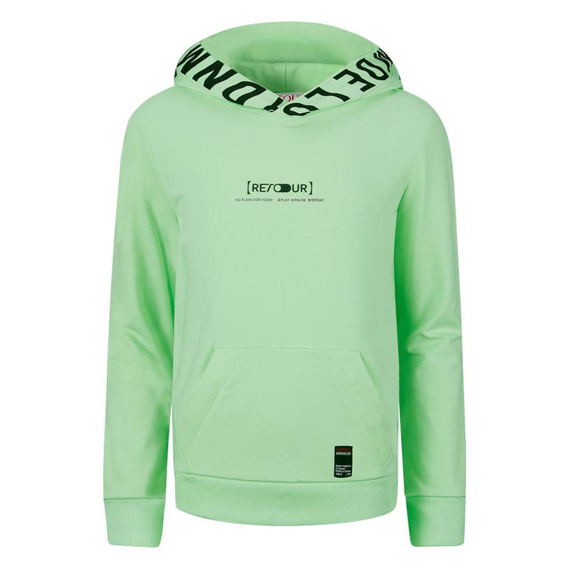 Jongens Hooded sweater Pepijn van RETOUR in de kleur bright  mint in maat 170/176.