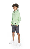 Jongens Hooded sweater Pepijn van RETOUR in de kleur bright  mint in maat 170/176.