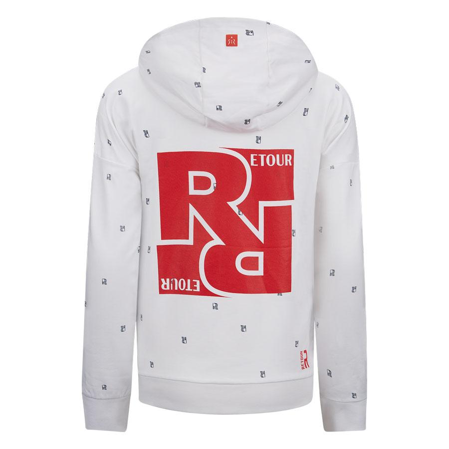 Jongens Hooded sweater AOP Max van RETOUR in de kleur white in maat 158/164.