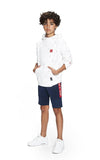 Jongens Hooded sweater AOP Max van RETOUR in de kleur white in maat 158/164.