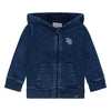 Jongens Hooded sweater zip Bjorre van RETOUR in de kleur medium blue denim in maat 86.