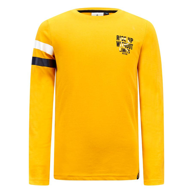 Jongens Longsleeve Charles van Retour in de kleur deep yellow in maat 158/164.