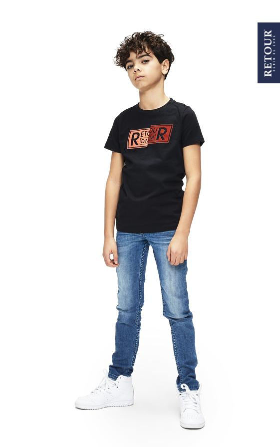 Jongens T-shirt Harvey van Retour in de kleur black in maat 158/164.