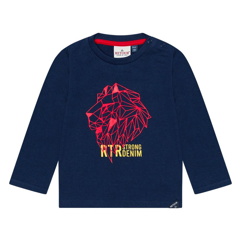 Jongens Longsleeve Mark van Retour in de kleur dark navy in maat 86.