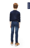 Jongens Spijkerbroek Tobias skinny fit van Retour in de kleur medium blue denim in maat 176.