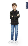 Jongens Blouse Mathew van Retour in de kleur deep olive in maat 158/164.