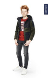 Jongens Borgvest Guy van Retour in de kleur deep olive in maat 122/128.