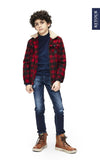Jongens Blouse jacket Fonzo van Retour in de kleur red in maat 158/164.