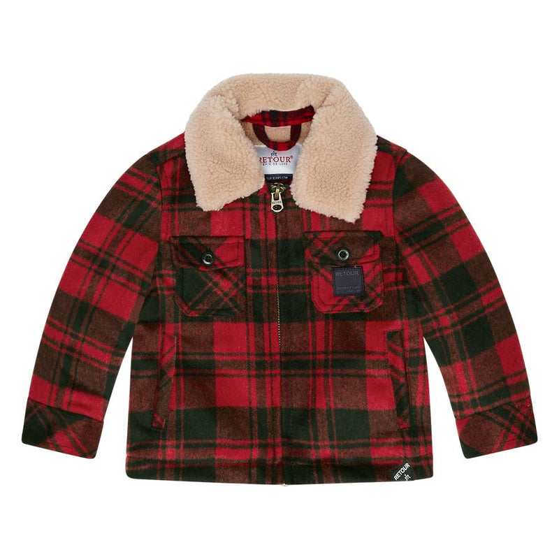 Jongens Jacketblouse Bono van Retour in de kleur red in maat 86.