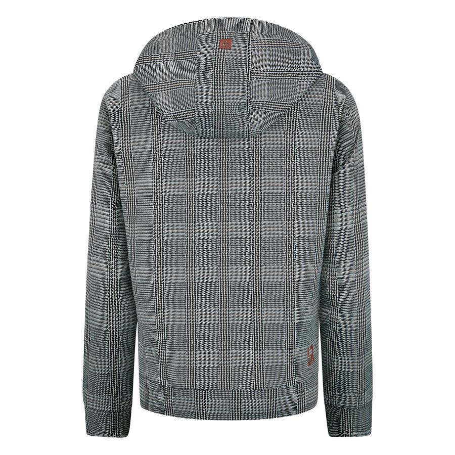 Jongens Hooded sweater check Jelle van Retour in de kleur black in maat 158/164.