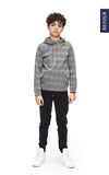 Jongens Hooded sweater check Jelle van Retour in de kleur black in maat 158/164.