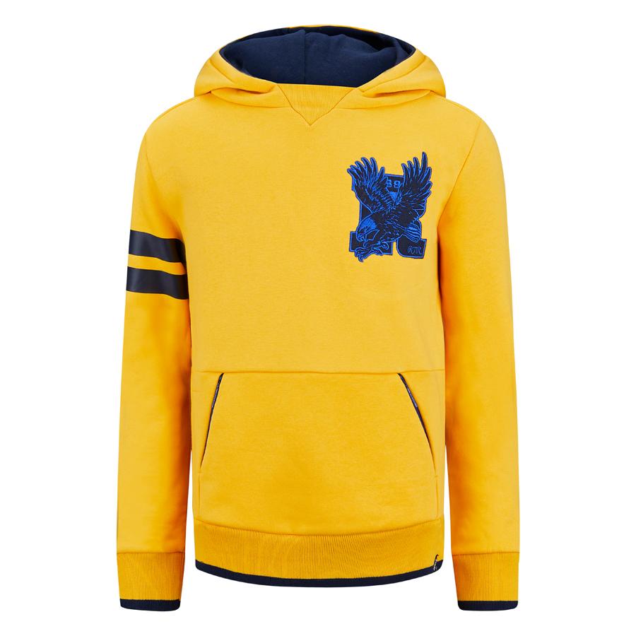 Jongens Hooded sweater Hidde van Retour in de kleur deep yellow in maat 158/164.