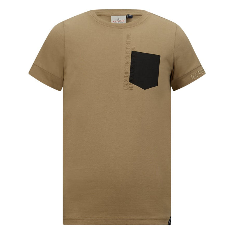 Jongens T-Shirt Bryce Light Sand van Retour in de kleur Light Sand in maat 158/164.