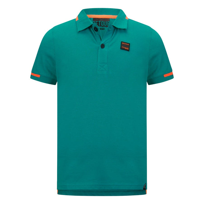 Jongens Polo SS Lucas Sea Green van Retour in de kleur Sea Green in maat 158/164.