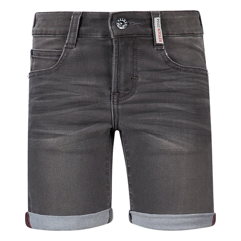 Jongens Jeansshort Loeks Medium Grey Denim van Retour in de kleur Medium Grey Denim in maat 164.
