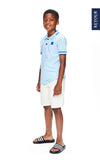 Jongens Polo Lucas van Retour in de kleur soft blue in maat 158-164.