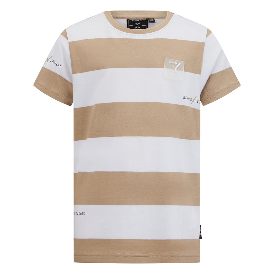 Jongens T-Shirt Heelspin van Retour in de kleur sahara in maat 158-164.