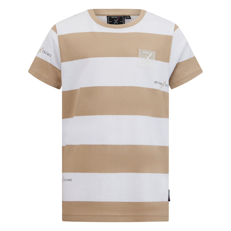 Jongens T-Shirt Heelspin van Retour in de kleur sahara in maat 158-164.