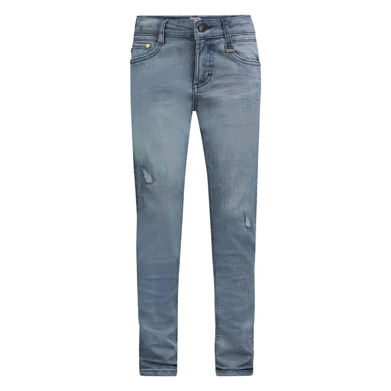 Jongens Denim Tobias storm blue van Retour in de kleur medium blue denim in maat 164.