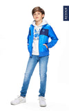 Jongens Jacket Andy van Retour in de kleur electric blue in maat 146-152.