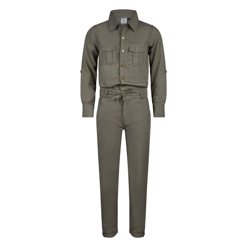 Meisjes Jumpsuit Leila van Retour Jeans in de kleur Khaki in maat 134/140.