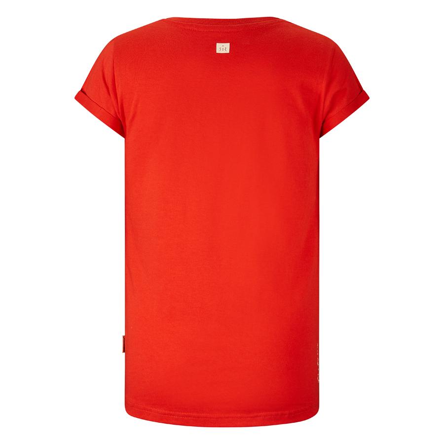 Meisjes T-shirt Maribelle van Retour Jeans in de kleur Poppy Red in maat 134/140.