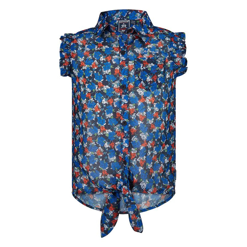 Meisjes Blouse Acilia van Retour Jeans in de kleur Marine in maat 134/140.