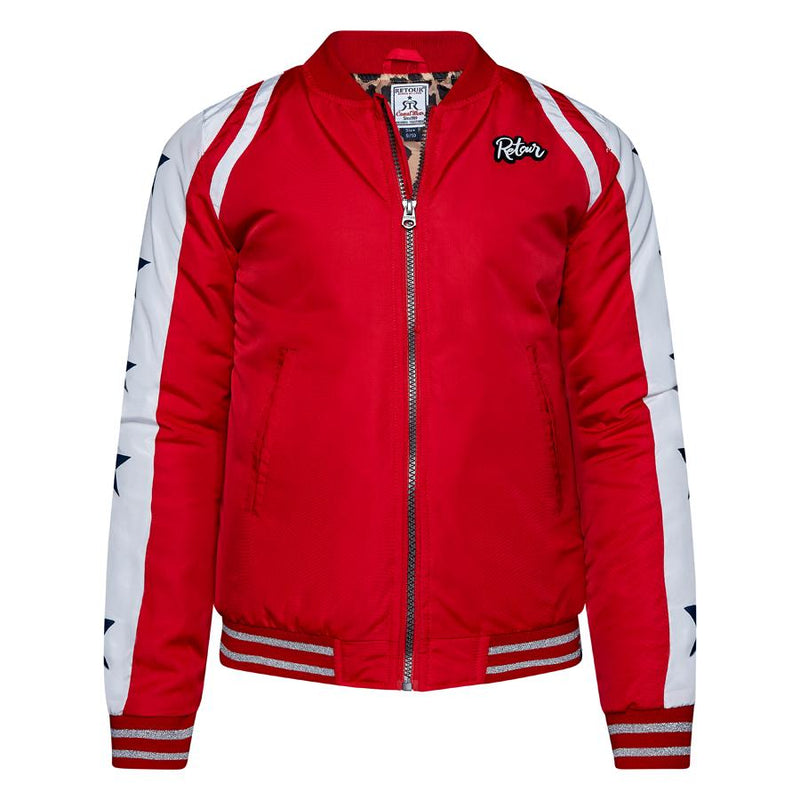 Meisjes Zomerjas Ellen van Retour Jeans in de kleur Bright Red in maat 134/140.