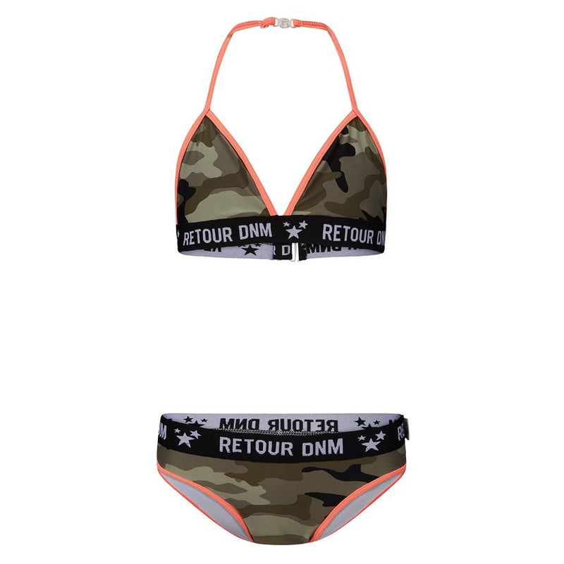 Meisjes Triangelbikini Cathy van Retour Jeans in de kleur Khaki in maat 134/140.