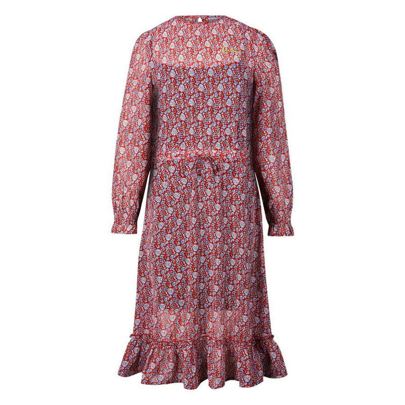 Meisjes Long dress AOP Kylie van RETOUR in de kleur brique in maat 170/176.