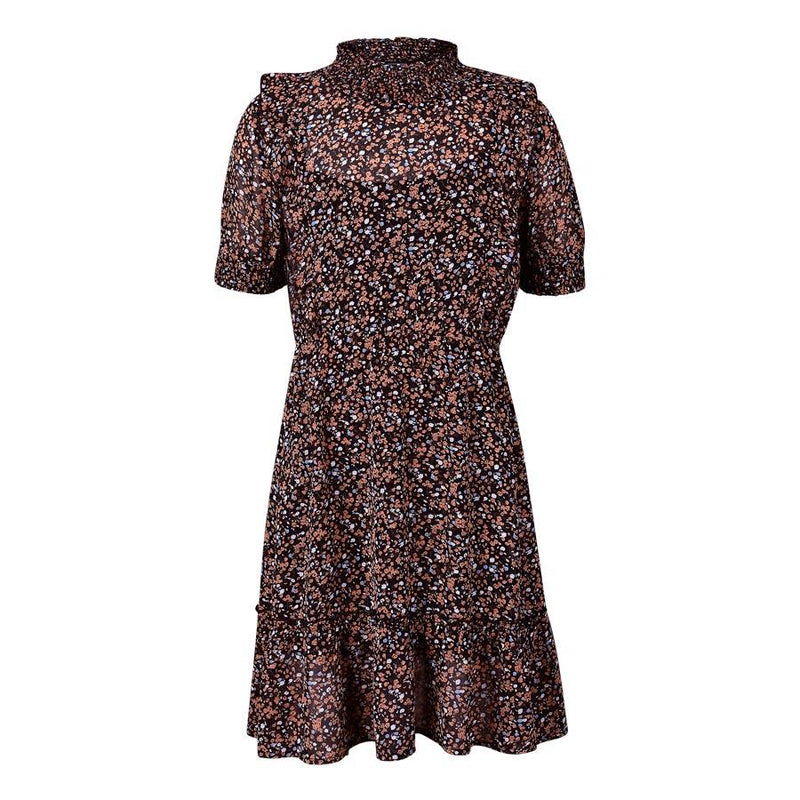 Meisjes Dress short sleeve AOP Jasmijn van RETOUR in de kleur black in maat 170/176.