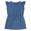 Meisjes Dress short sleeve Leonie van RETOUR in de kleur light blue denim in maat 86.