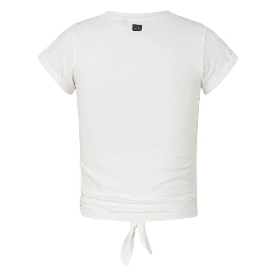 Meisjes T-shirt with knot Ilse van RETOUR in de kleur off-white in maat 170/176.
