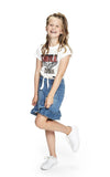 Meisjes T-shirt with knot Ilse van RETOUR in de kleur off-white in maat 170/176.