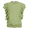 Meisjes T-shirt ruffles Valerie van RETOUR in de kleur light khaki in maat 170/176.